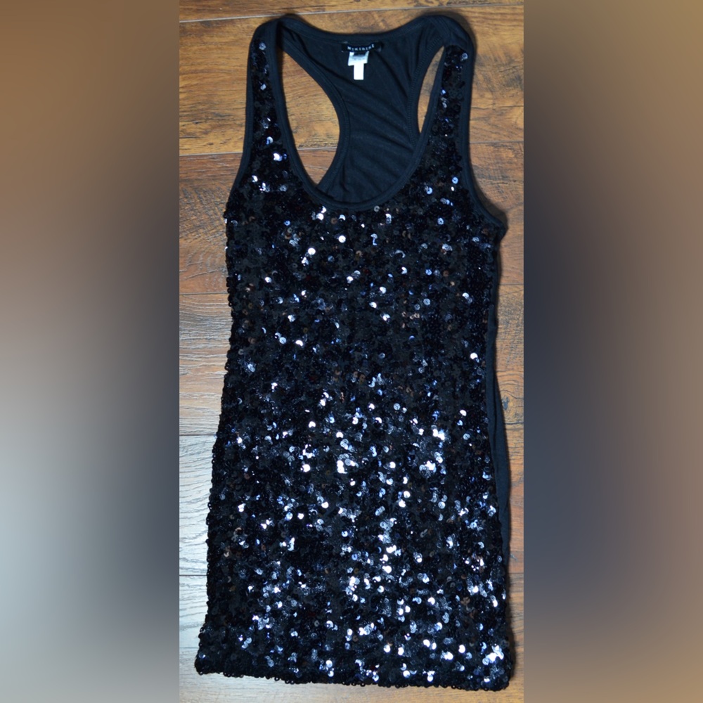 Nikibiki Black Sequin Tank Top